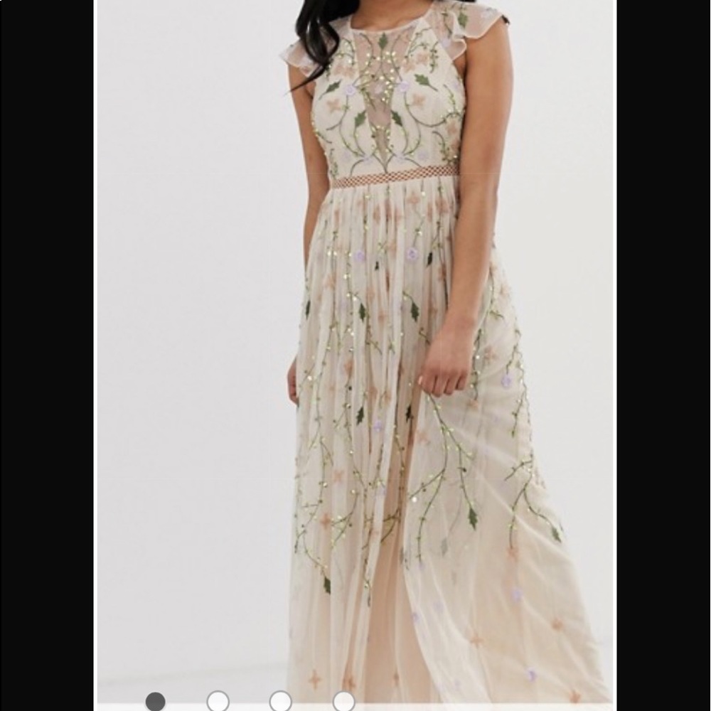 ASOS petite embroidered floral & sequin maxi dress